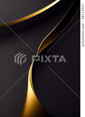 Gold and black wavy shapes abstract background. Decorative vertical illustration with metalic texture. Shiny material Gold and black wavy shapes pattern. Gold and black wavy shapes abstract background. Decorative vertical illustration with metalic texture. Shiny material Gold and black wavy shapes pattern. 98515923