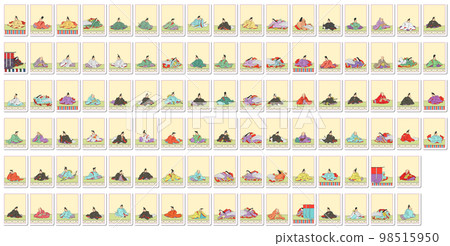 Sticker style Hyakunin Isshu icon set (no background) 98515950