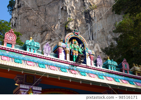 Colorful of Hindu temple in Batu Caves in Gombak, Selangor, Malaysia. Colorful of Hindu temple in Batu Caves in Gombak, Selangor, Malaysia. 98516171