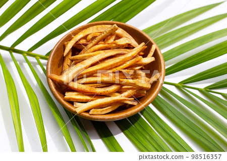 Crispy banana sticks. Fruit snack Crispy banana sticks. Fruit snack 98516357