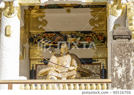 Nikko Toshogu Shrine in sunny winter Yomeimon statue (right) Nikko City, Tochigi Prefecture 98516708