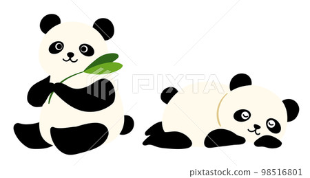 一隻可愛的熊貓的全身插圖 一隻可愛的熊貓的全身插圖 98516801