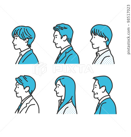 Male and female profile icon set 98517023