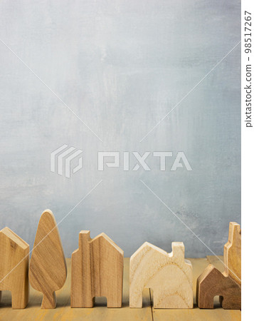 The wood home for building or property concept. The wood home for building or property concept. 98517267