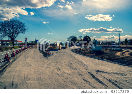 Work to increase the number of lanes on the main road National Route 17 Jobu Road Inbound direction 2022.12 Bottom a-5 Warm color added Work to increase the number of lanes on the main road National Route 17 Jobu Road Inbound direction 2022.12 Bottom a-5 Warm color added 98517279