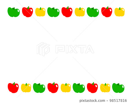Cute paprika frame / hand-drawn illustration material Cute paprika frame / hand-drawn illustration material 98517816