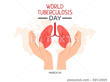 World Tuberculosis Day on March 24 Illustration with Pictures of the Lungs and Organ Inspection in Flat Cartoon Hand Drawn Landing Page Templates 98518005