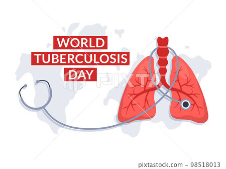 World Tuberculosis Day on March 24 Illustration with Pictures of the Lungs and Organ Inspection in Flat Cartoon Hand Drawn Landing Page Templates 98518013
