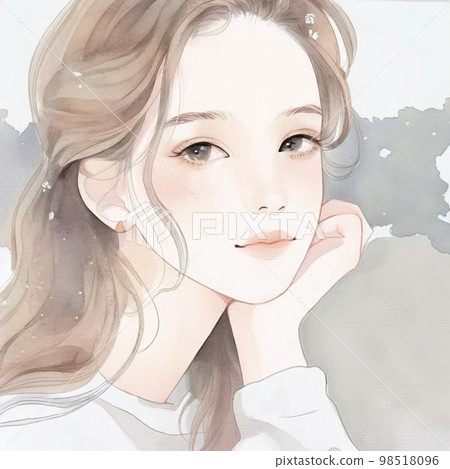 Illustration of a beautiful older sister Watercolor style "AI-generated image" 98518096