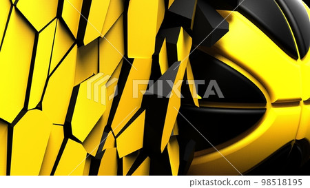 Yellow basketball wall destruction 98518195