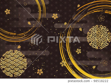 金箔畫筆圖案_黑底-橫1596 98518222