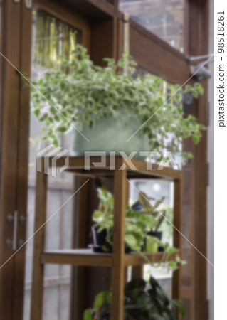 Wooden renovated Thai style architecture blur background 98518261