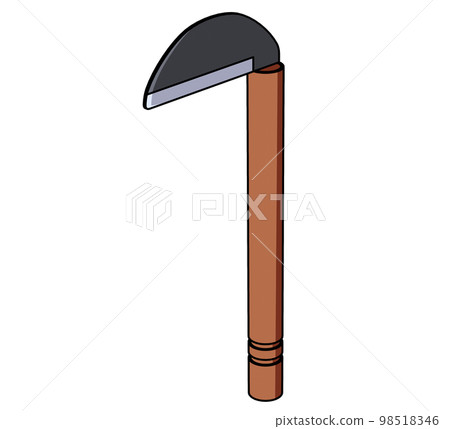 Mowing sickle diagonal illustration Mowing sickle diagonal illustration 98518346