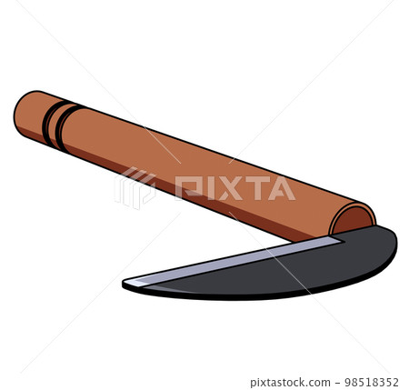 Mowing sickle diagonal illustration 98518352