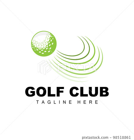 vector icon logo golf ball, stick, and golfing. Outdoor Games, retro concept illustration 98518861