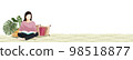 Illustration banner material of a woman reading a book while relaxing in her room 98518877