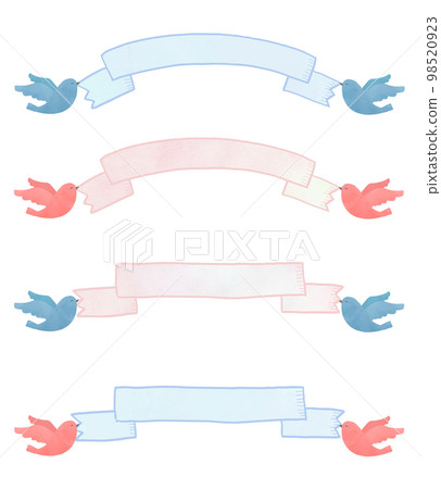 Bird and ribbon frame set ribbon little bird frame Bird and ribbon frame set ribbon little bird frame 98520923