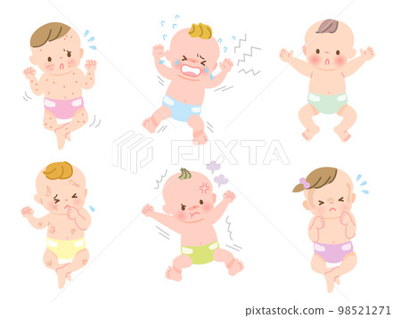 不高興寶寶的面部表情圖集_全身 98521271