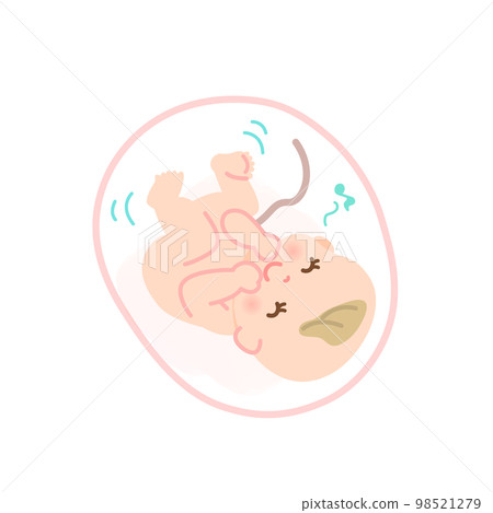 嬰兒在胃中劇烈運動的圖像插圖 98521279