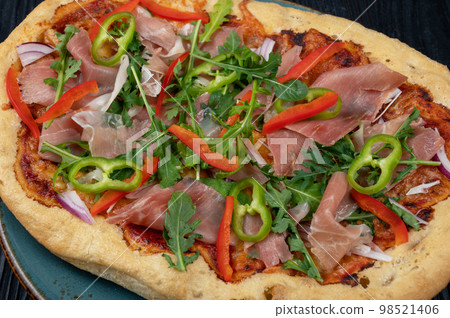 Pizza with hamon Pizza with hamon 98521406