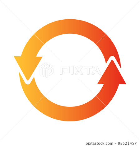 red gradient round rotation arrow 98521457