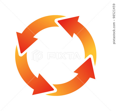 red gradient round rotation arrow 98521459