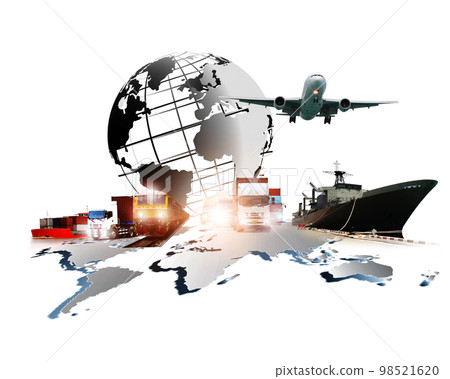 Business of  the world  logistic network distribution or transportation Industry or shipping business, Container Cargo  shipment , truck delivery, airplane , import export Concept 98521620