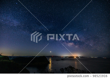 冬季銀河和金星漂浮在晴朗的夜空中 冬季銀河和金星漂浮在晴朗的夜空中 98521916