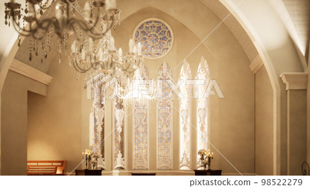 Church chandelier and stained glass03 98522279