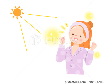 Young woman stretching in the sun 98523206