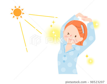 Young woman stretching in the sun 98523207