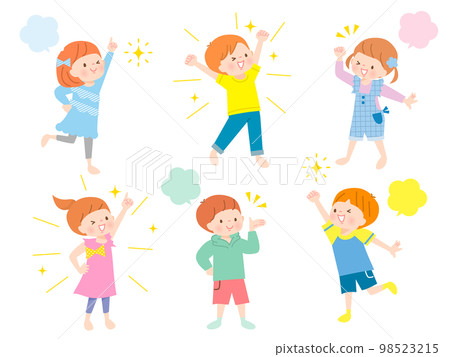 性格開朗的孩子們的矢量插圖集 98523215