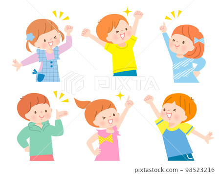 Vector illustration set of cheerful children 98523216