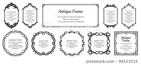 Fashionable frame. Design template. A set of gorgeous foreheads. Fashionable frame. Design template. A set of gorgeous foreheads. 98523528