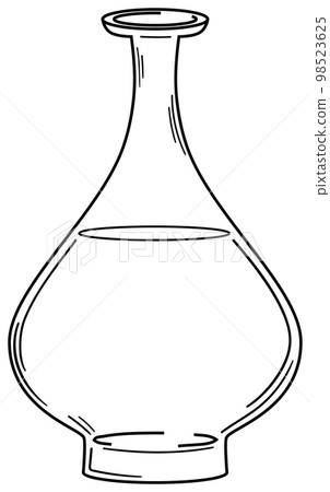 Delicate line drawing vase vector material Delicate line drawing vase vector material 98523625