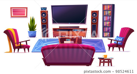 Living room furniture set isolated on background 98524611