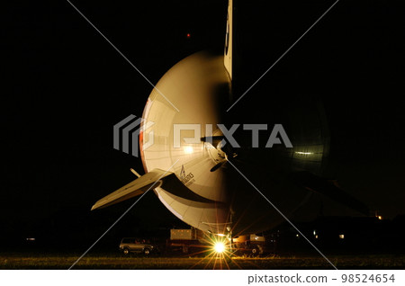 Zeppelin NT airship moored at night 98524654