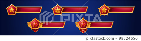 Game banners with star badges, empty title bar Game banners with star badges, empty title bar 98524656