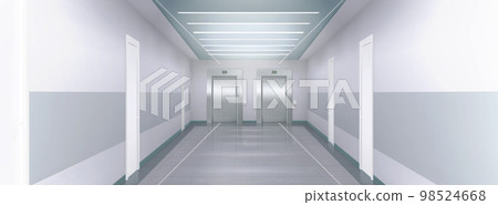 Metal elevator doors in office, hospital, hotel 98524668