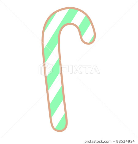 綠色條紋糖果棒的插圖 98524954