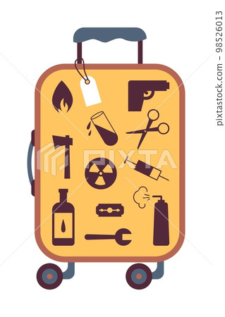 Luggage prohibited for airplanes vector illustration isolated on white. Luggage prohibited for airplanes vector illustration isolated on white. 98526013
