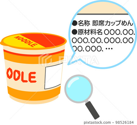 Ingredients label for cup noodles Ingredients label for cup noodles 98526184