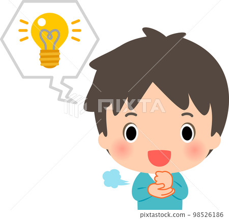 A man who flashes an idea and hits his hand A man who flashes an idea and hits his hand 98526186