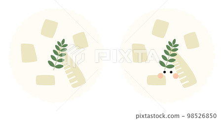 Bamboo shoots rice with face and without face Bamboo shoots rice with face and without face 98526850