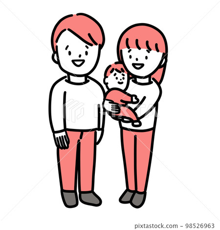 Mother and family holding a baby 98526963