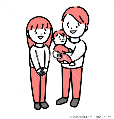 Dad and family holding a baby Dad and family holding a baby 98526966