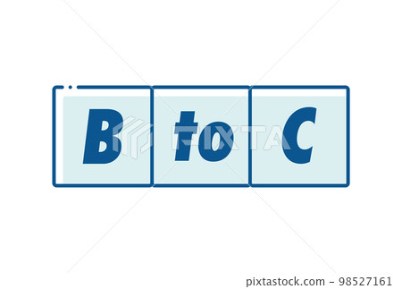 BtoC design character illustration material - simple corporate to consumer transaction image material BtoC design character illustration material - simple corporate to consumer transaction image material 98527161