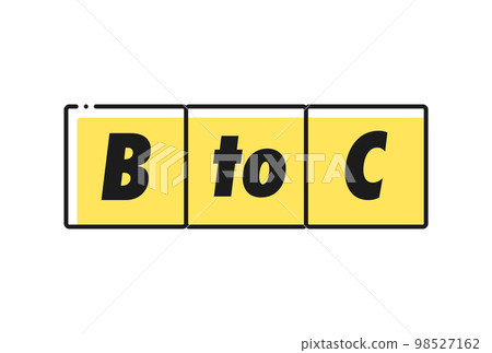 BtoC design character illustration material - simple corporate to consumer transaction image material BtoC design character illustration material - simple corporate to consumer transaction image material 98527162