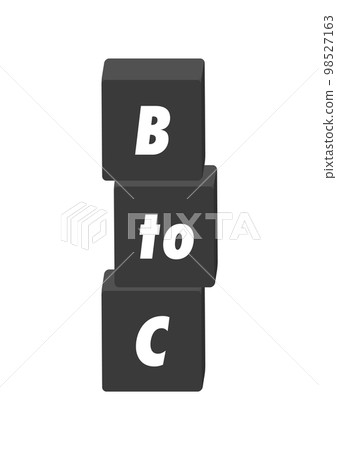 Black block with BtoC letters - Image material for simple business-to-consumer transactions Black block with BtoC letters - Image material for simple business-to-consumer transactions 98527163