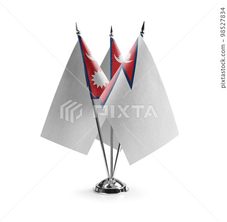 Small national flags of the Nepal on a white background Small national flags of the Nepal on a white background 98527834